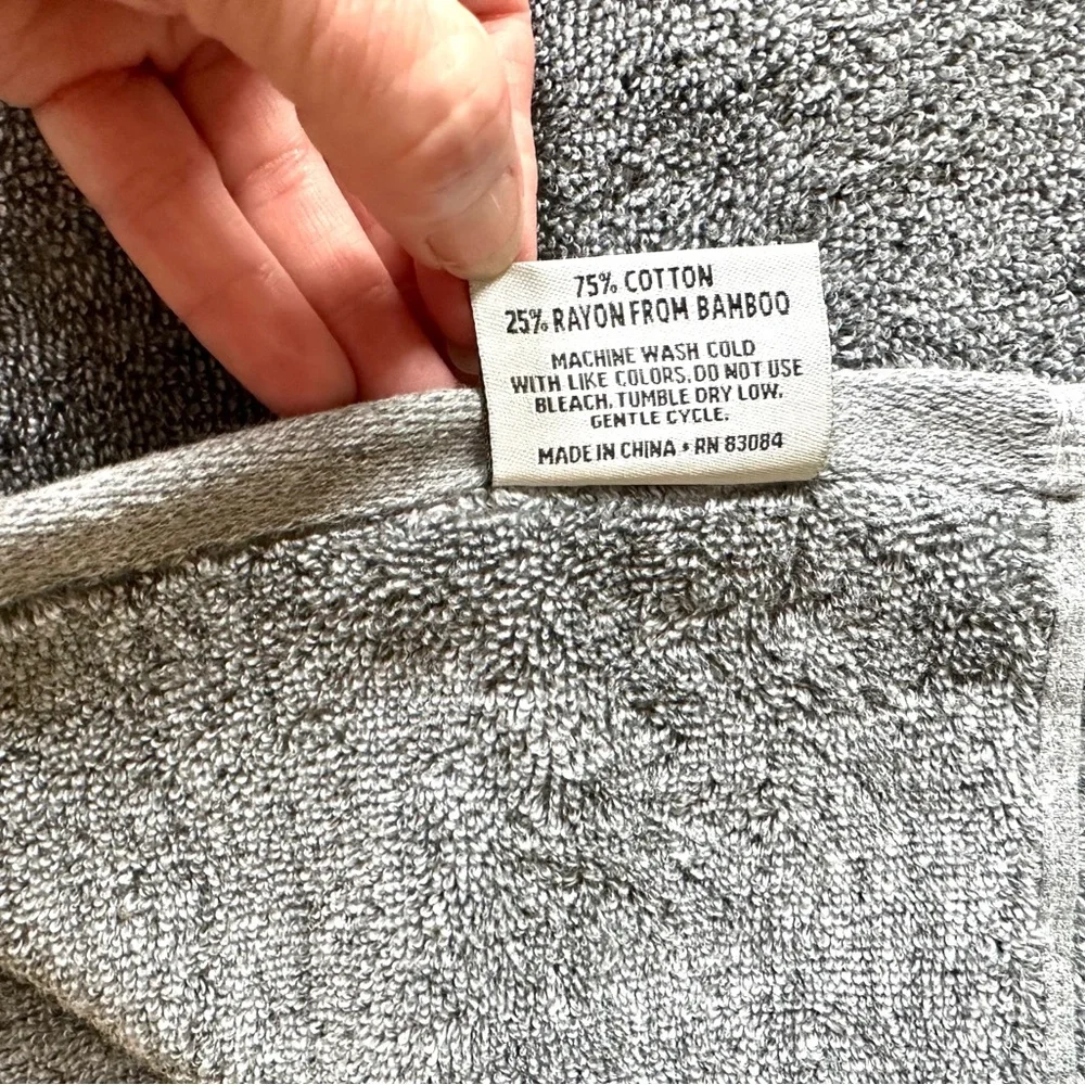 Eco-Melange Bath Towels Set BAMBOO RAYON & Cotton (2) Bath Towels & (8) Wash NWT